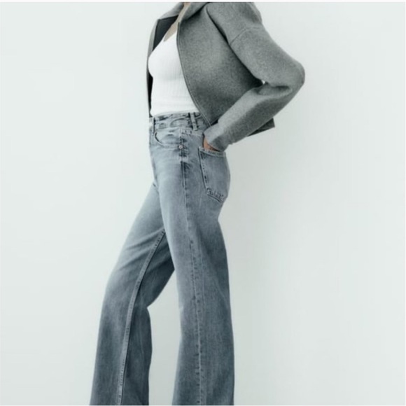 Zara Soft Neoprene Effect Bomber Jacket gray small - Picture 10 of 10